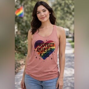 LGBTQ+ Pride Tank Top – Protect Queer Kids Graphic | Size XXL